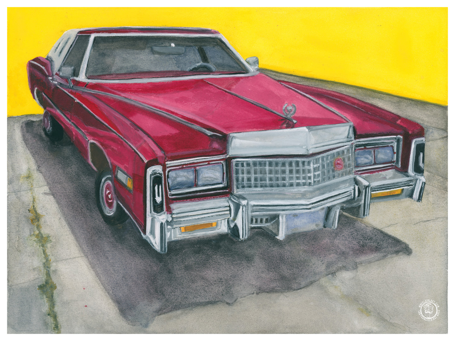 Wheelgirlart 1978 Cadillac Fleetwood Eldorado Cabriolet Coupe Red HD ChromaLuxe® ALUMINUM PHYSICAL PRINT