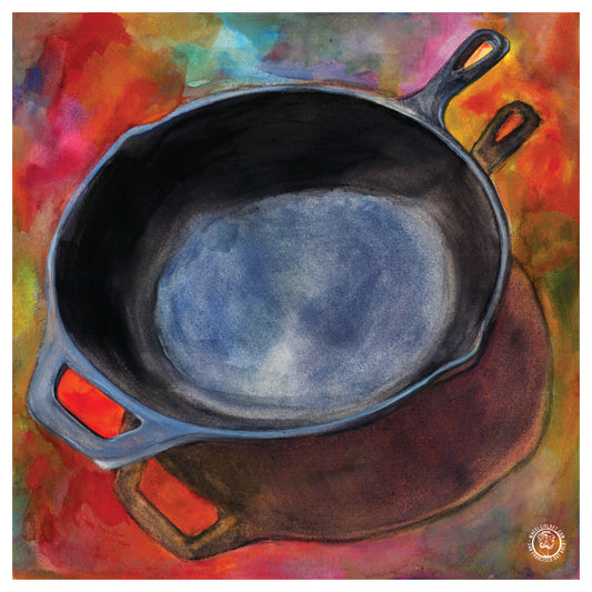Wheelgirlart Cast Iron Skillet HD ChromaLuxe® ALUMINUM PHYSICAL PRINT