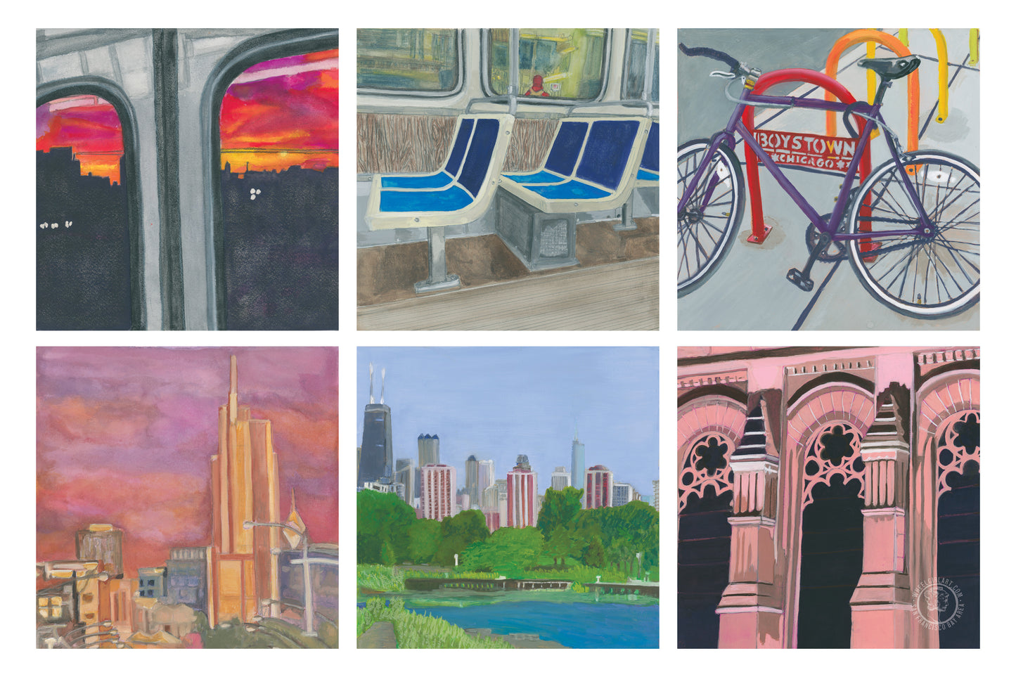 Wheelgirlart Chicago City Views 6 PHYSICAL PRINT