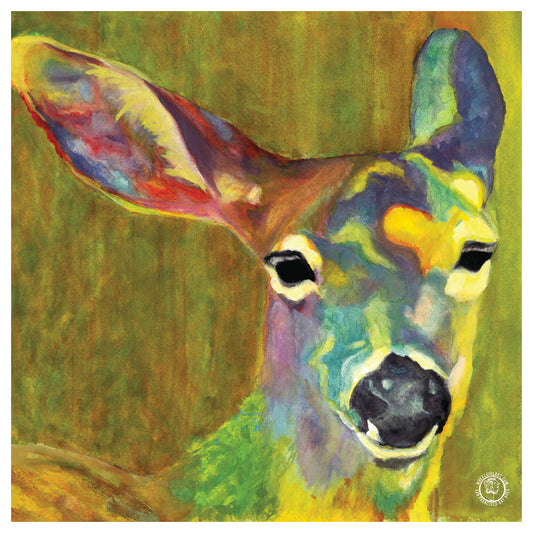 Wheelgirlart Deer Columbian Black-Tailed Doe No. 3 HD ChromaLuxe® ALUMINUM PHYSICAL PRINT