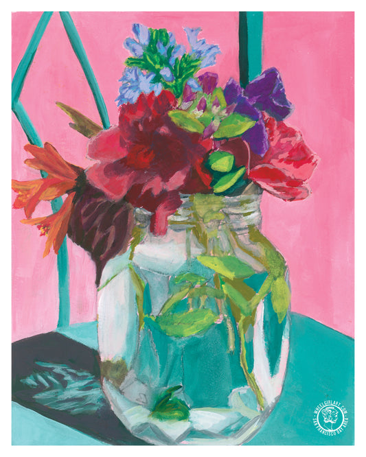 Wheelgirlart Flowers in Vase No. 2 HD ChromaLuxe® ALUMINUM PHYSICAL PRINT