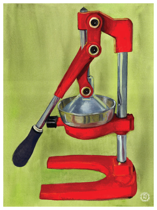 Wheelgirlart Juicer Manual Heavy Duty Red HD ChromaLuxe® ALUMINUM PHYSICAL PRINT
