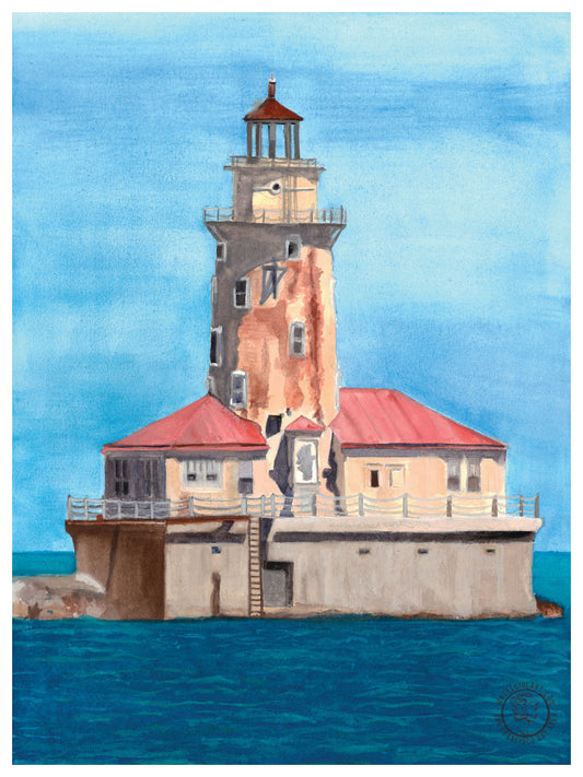Wheelgirlart Lighthouse Chicago Harbor  HD ChromaLuxe® ALUMINUM PHYSICAL PRINT