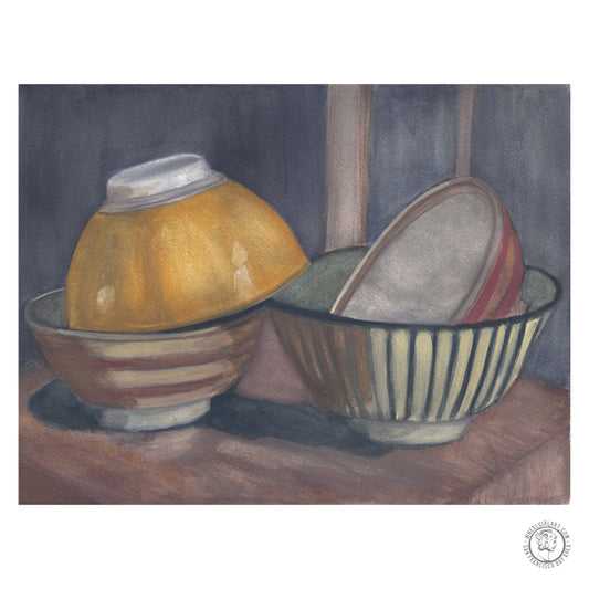 Wheelgirlart Rice Bowls 4 No. 2 HD ChromaLuxe® ALUMINUM PHYSICAL PRINT