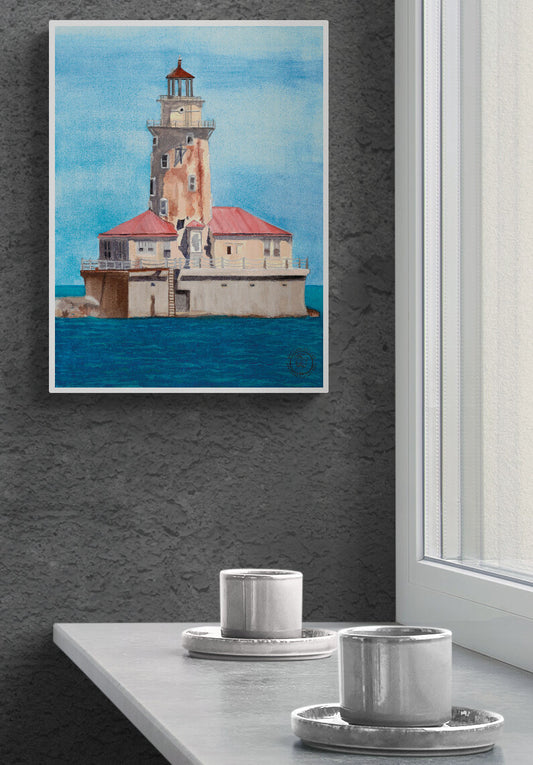 Wheelgirlart Lighthouse Chicago Harbor  HD ChromaLuxe® ALUMINUM PHYSICAL PRINT