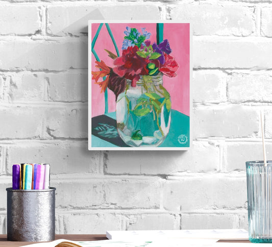 Wheelgirlart Flowers in Vase No. 2 HD ChromaLuxe® ALUMINUM PHYSICAL PRINT