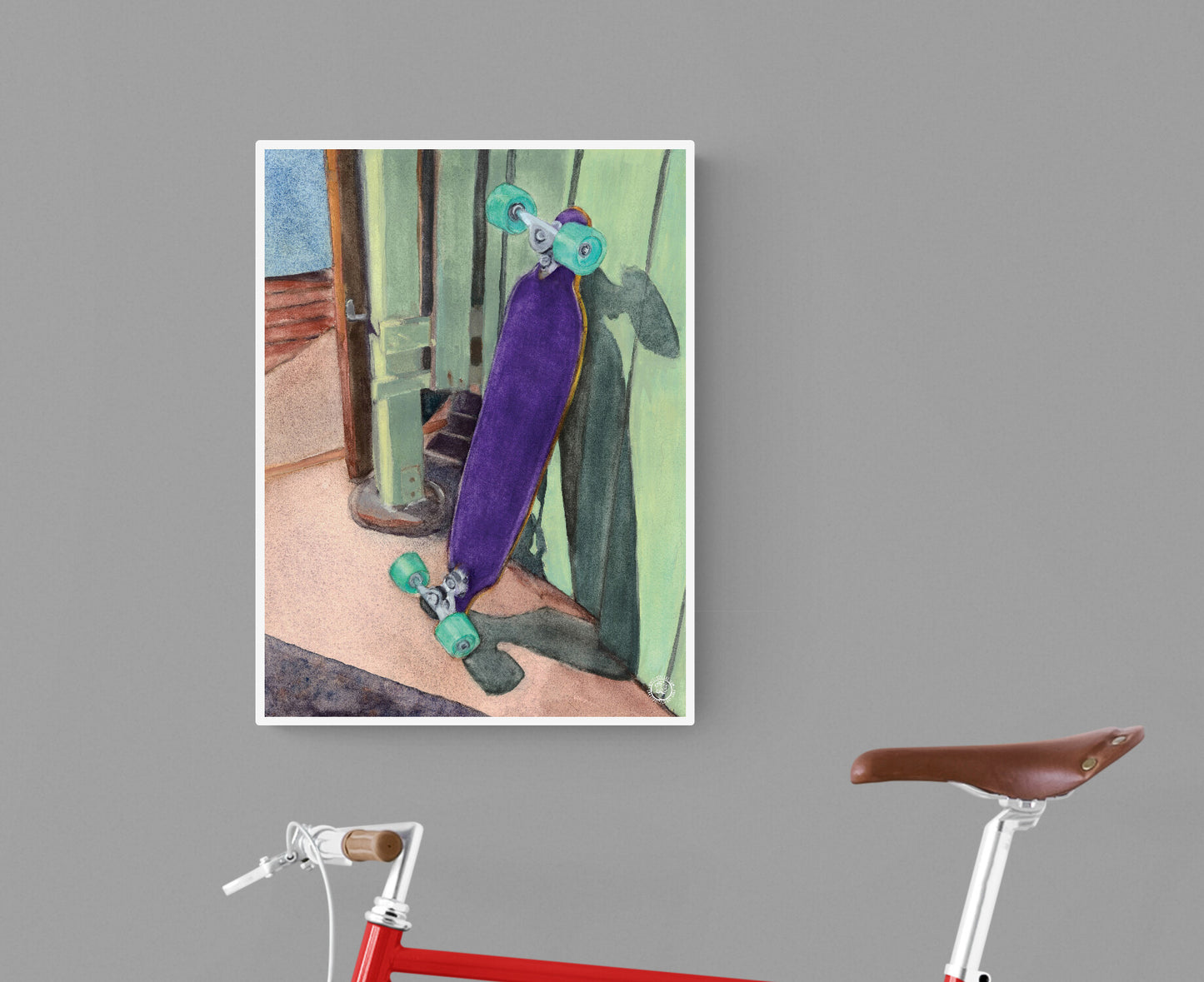 Wheelgirlart Skateboard Purple SK8 No. 3 HD ChromaLuxe® ALUMINUM PHYSICAL PRINT