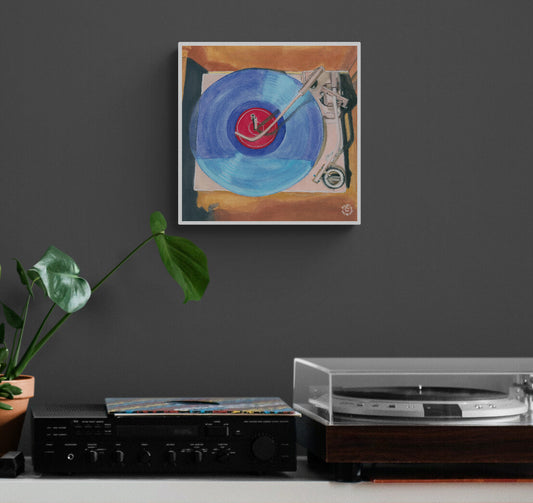 Wheelgirlart Record Player HD ChromaLuxe® ALUMINUM PHYSICAL PRINT