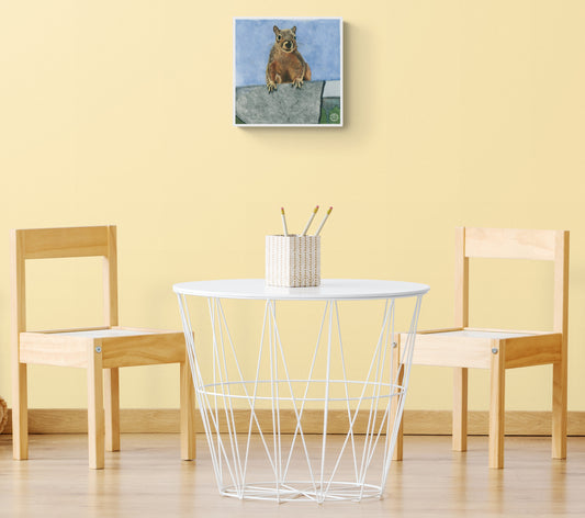 Wheelgirlart Scruffy the Squirrel HD ChromaLuxe® ALUMINUM PHYSICAL PRINT