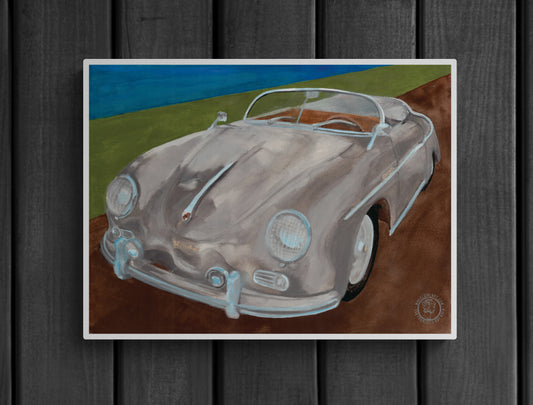 Wheelgirlart 1968 Porsche 356 Speedster Replica HD ChromaLuxe® ALUMINUM PHYSICAL PRINT