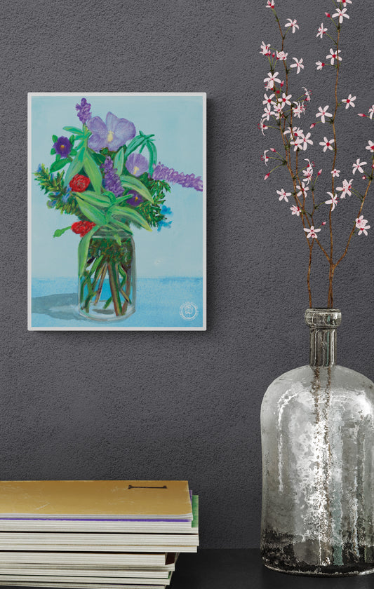 Wheelgirlart Flowers in Vase No. 8 HD ChromaLuxe® ALUMINUM PHYSICAL PRINT