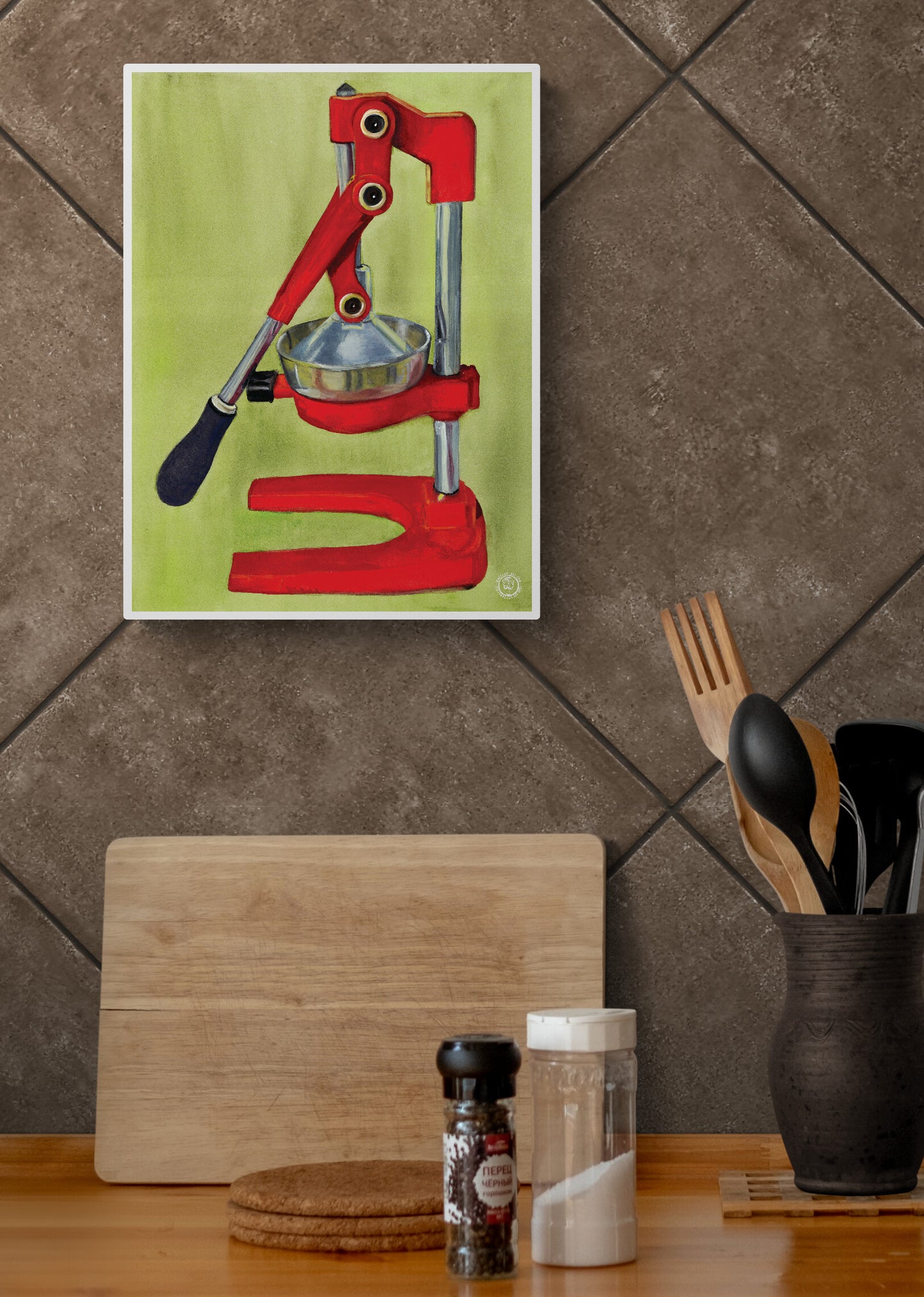 Wheelgirlart Juicer Manual Heavy Duty Red HD ChromaLuxe® ALUMINUM PHYSICAL PRINT