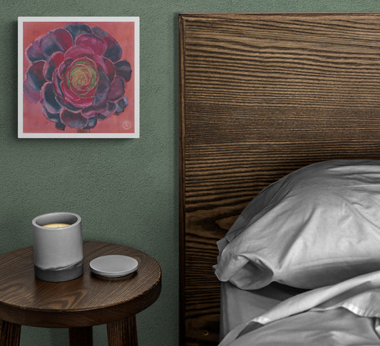 Wheelgirlart Black Rose Succulent HD ChromaLuxe® ALUMINUM PHYSICAL PRINT