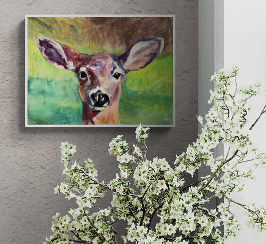 Wheelgirlart Deer Columbian Black-Tailed Doe No. 1 HD ChromaLuxe® ALUMINUM PHYSICAL PRINT
