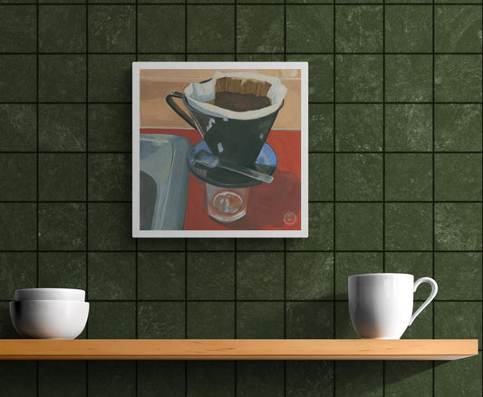 Wheelgirlart Coffee with Blue Skies All Day HD ChromaLuxe® ALUMINUM PHYSICAL PRINT