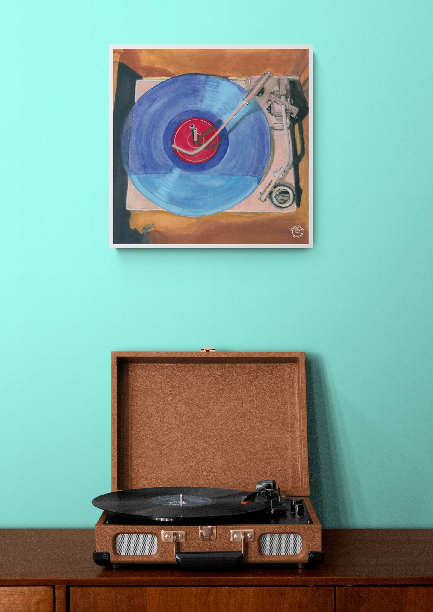 Wheelgirlart Record Player HD ChromaLuxe® ALUMINUM PHYSICAL PRINT