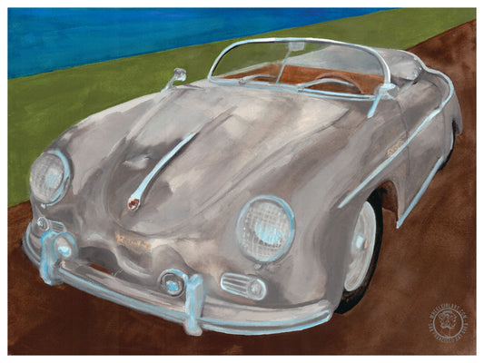 Wheelgirlart 1968 Porsche 356 Speedster Replica HD ChromaLuxe® ALUMINUM PHYSICAL PRINT