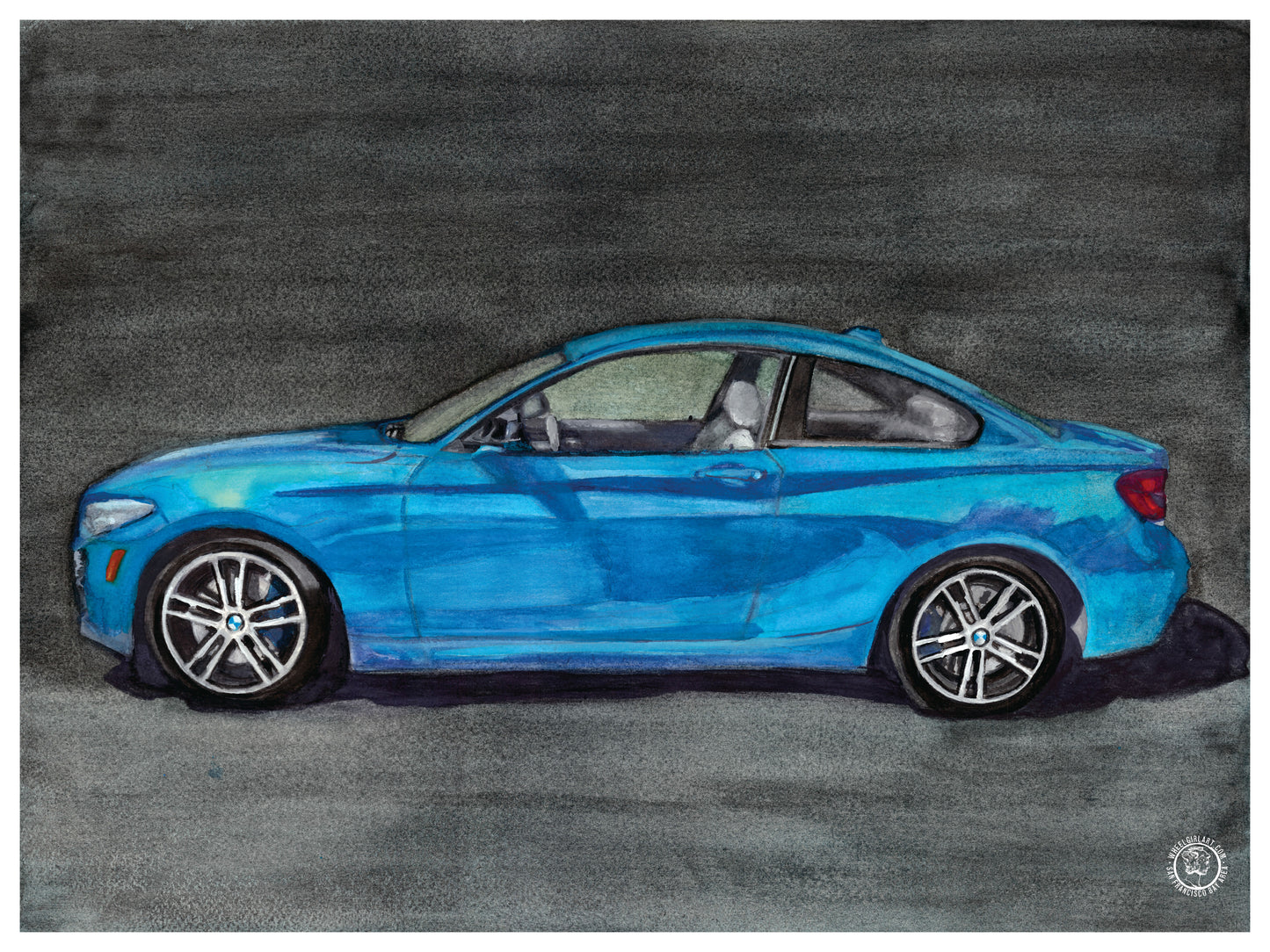 Wheelgirlart 2021 BMW M240i Coupe Blue HD ChromaLuxe® ALUMINUM PHYSICAL PRINT