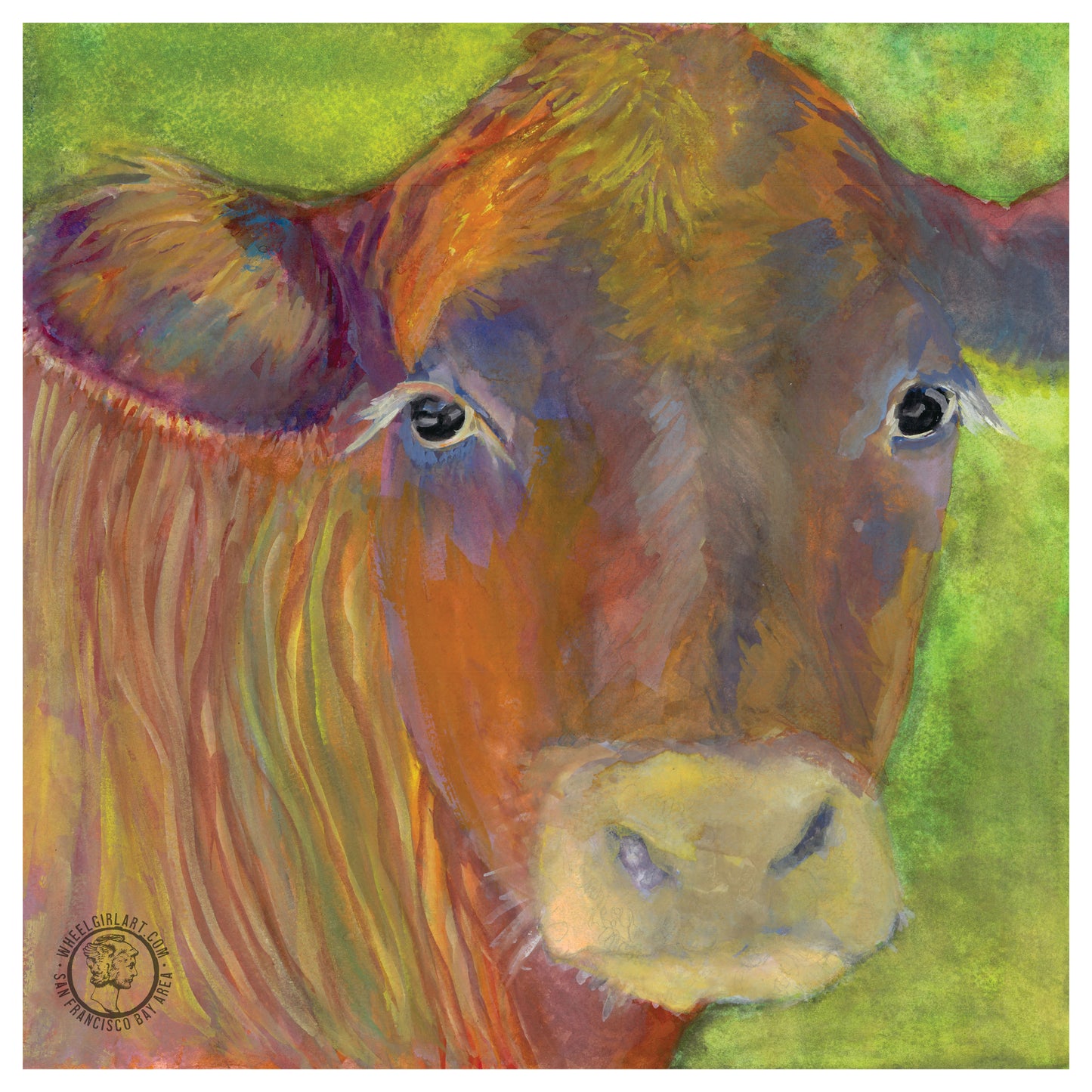 Wheelgirlart Cow Brown HD ChromaLuxe® ALUMINUM PHYSICAL PRINT