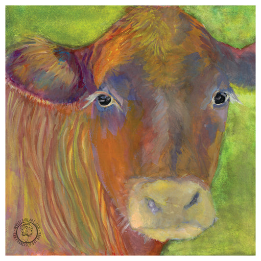 Wheelgirlart Cow Brown HD ChromaLuxe® ALUMINUM PHYSICAL PRINT