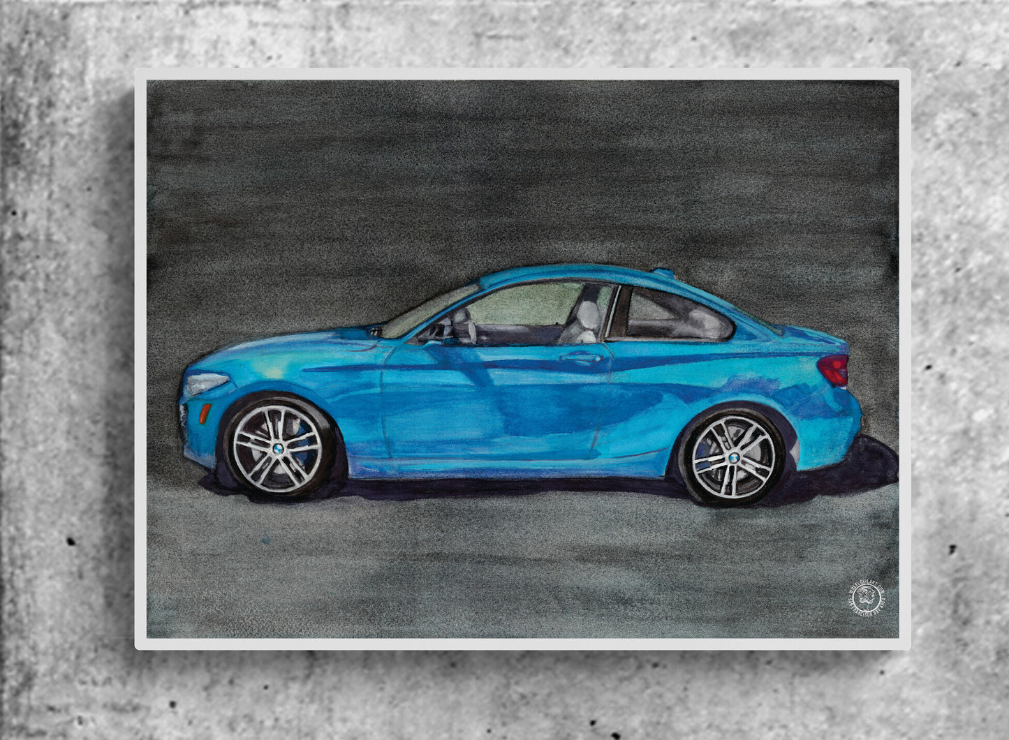 Wheelgirlart 2021 BMW M240i Coupe Blue HD ChromaLuxe® ALUMINUM PHYSICAL PRINT
