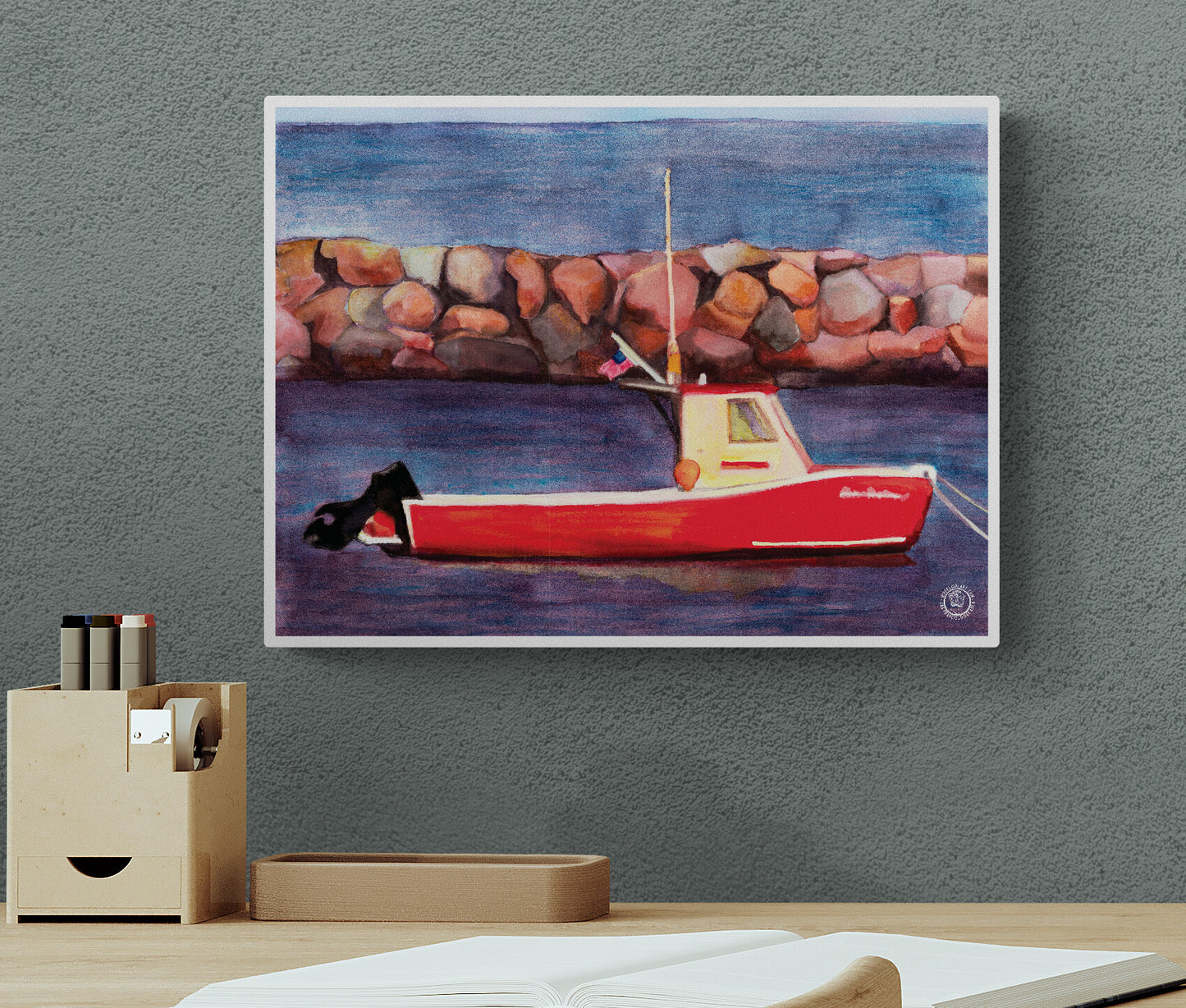 Wheelgirlart Boat Red HD ChromaLuxe® ALUMINUM PHYSICAL PRINT