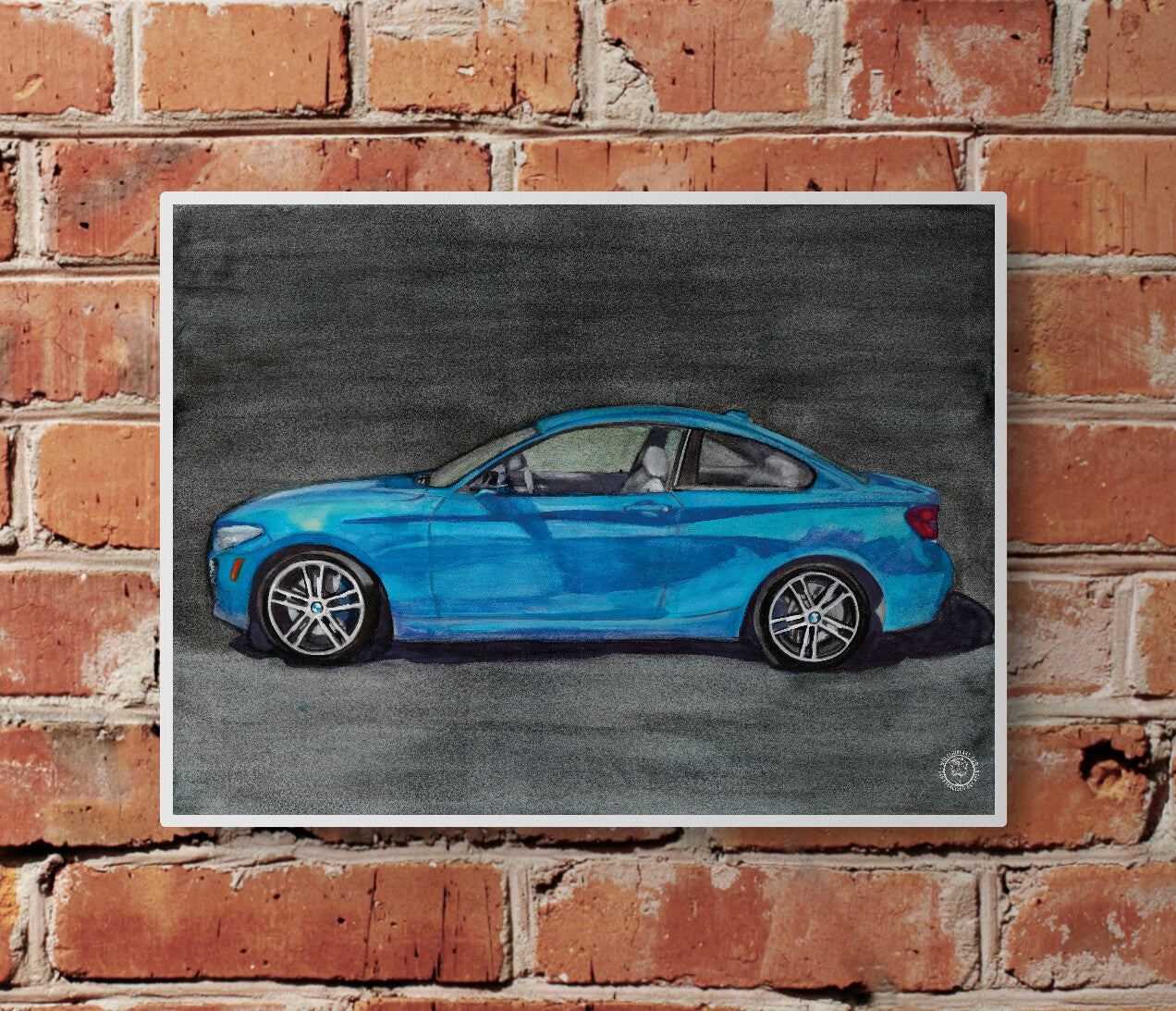 Wheelgirlart 2021 BMW M240i Coupe Blue HD ChromaLuxe® ALUMINUM PHYSICAL PRINT