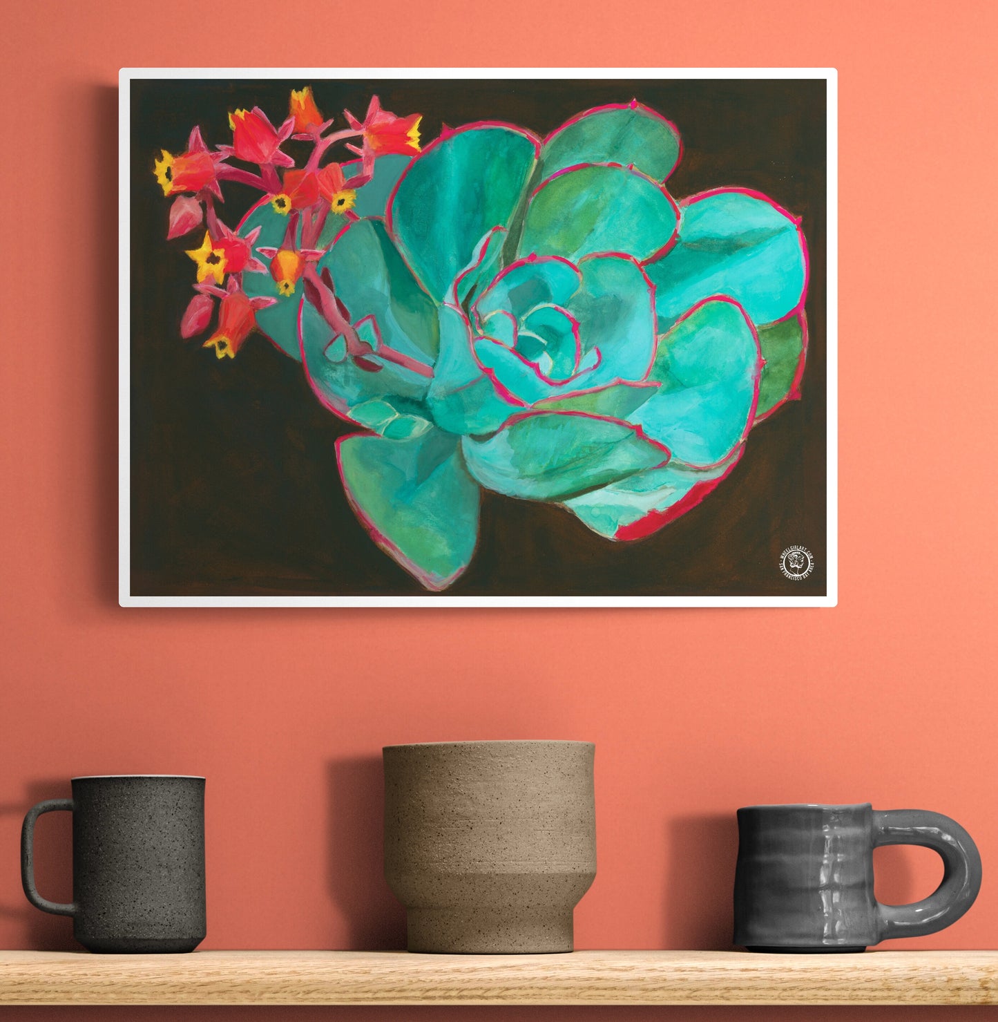 Wheelgirlart Echeveria Blue Sky Succulent HD ChromaLuxe® ALUMINUM PHYSICAL PRINT