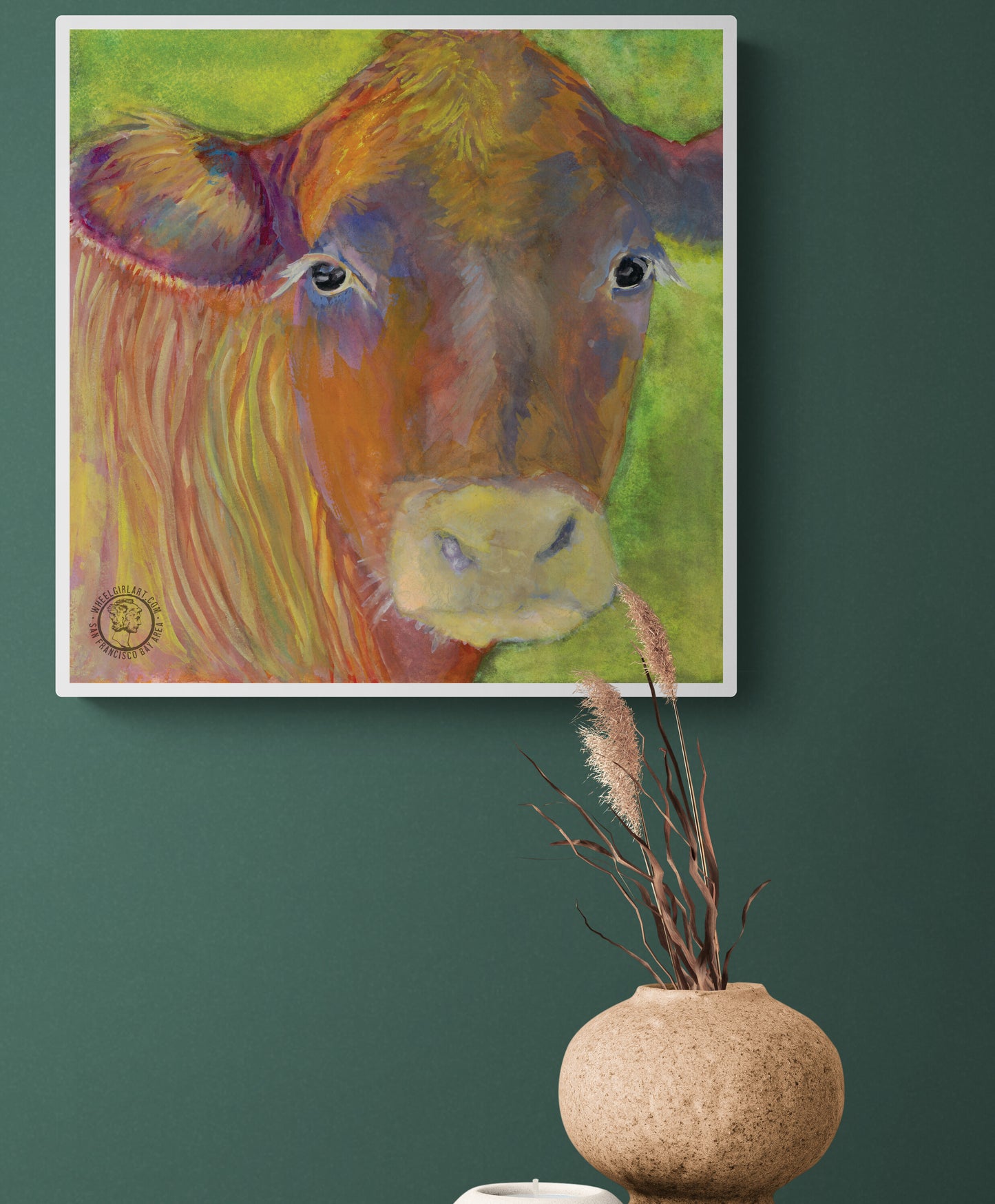 Wheelgirlart Cow Brown HD ChromaLuxe® ALUMINUM PHYSICAL PRINT