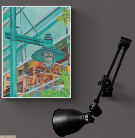 Wheelgirlart Streetlight Emeryville HD ChromaLuxe® ALUMINUM PHYSICAL PRINT